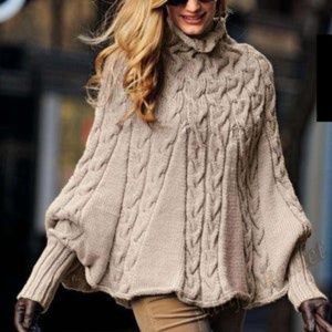 Hand knitted cape/poncho